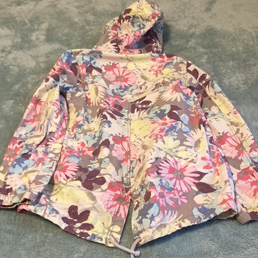 Floral Mossimo Supply Co. cotton canvas hooded jacket medium